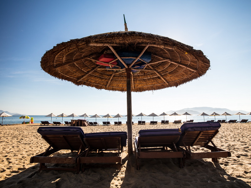 The promenade and main beach of Nha Trang on a warm September day